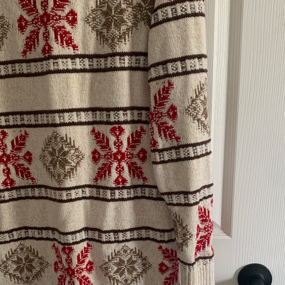 Lands' End Women's Beige and Red Knit Cardigan - Picture 11 of 15
